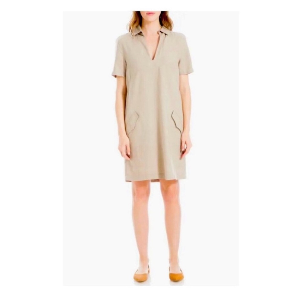 Max Studio Taupe Short Sleeve Dress
